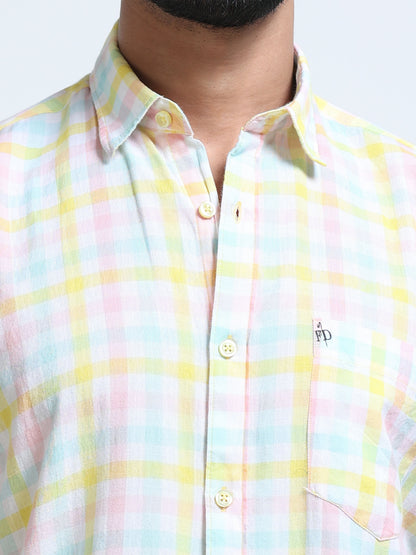 Lemon Tide Check Half Sleeve Shirt