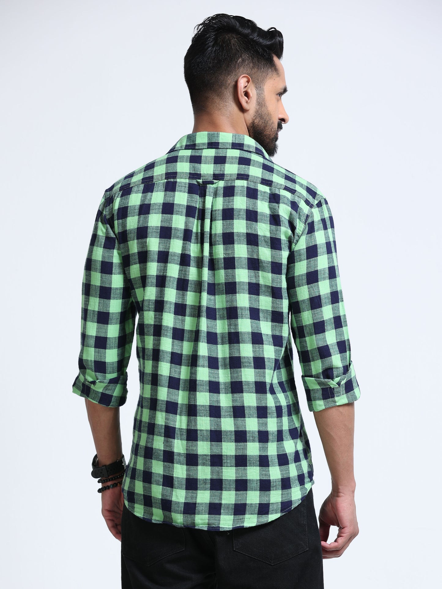 Green Horizon Check Double Pocket Shirt
