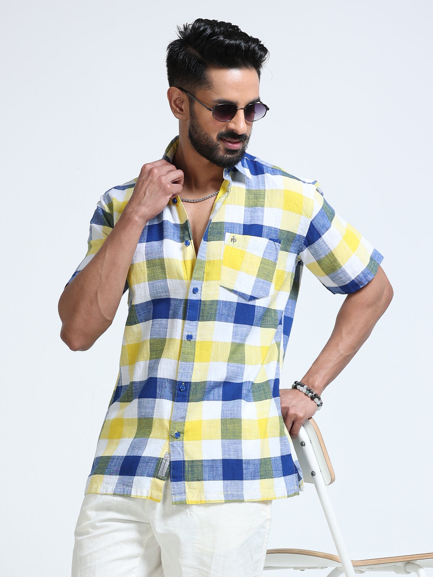Coastal Grid Check Half Sleeve Shirt
