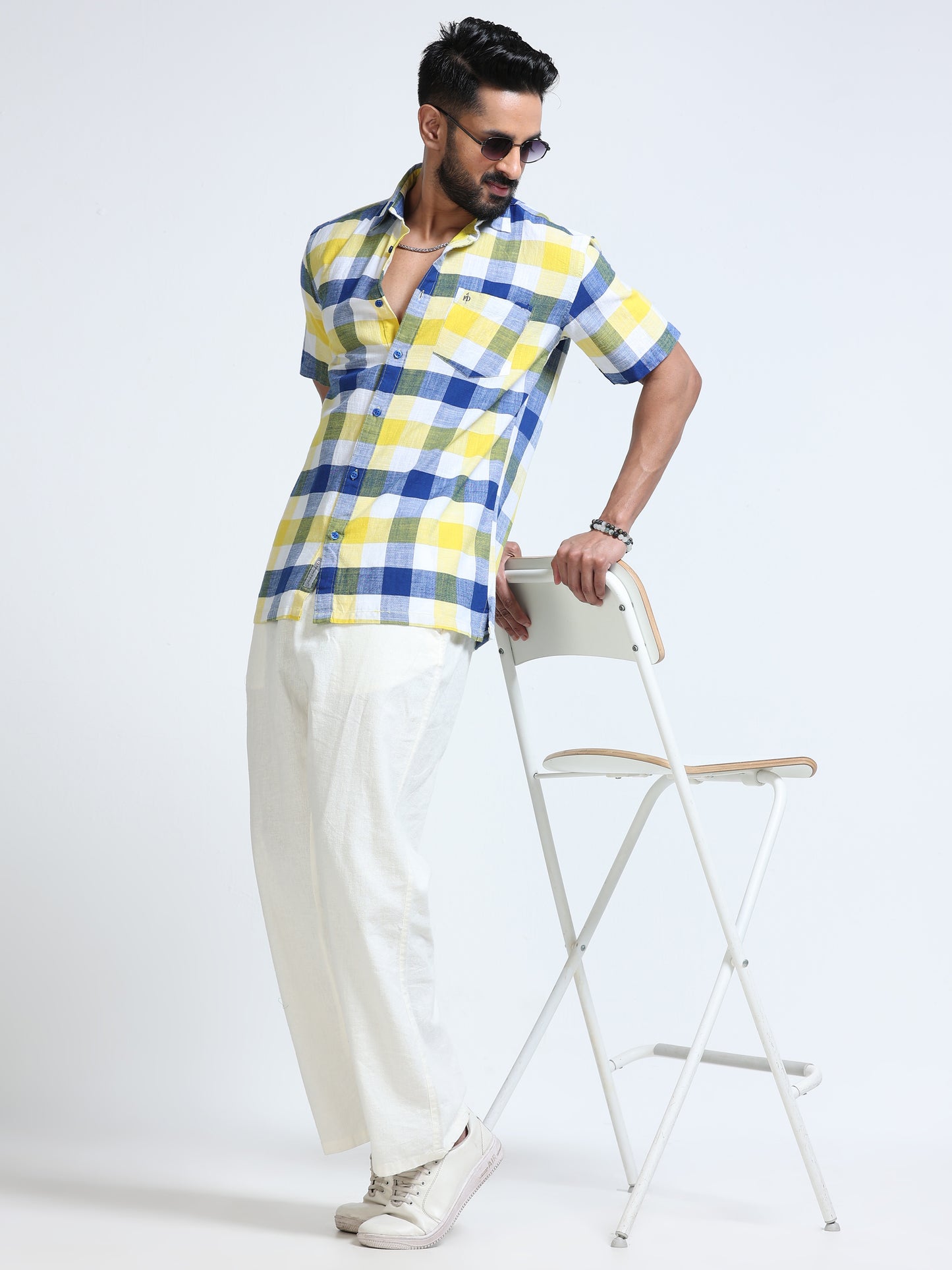 Coastal Grid Check Half Sleeve Shirt