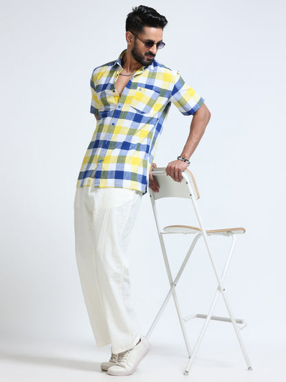 Coastal Grid Check Half Sleeve Shirt