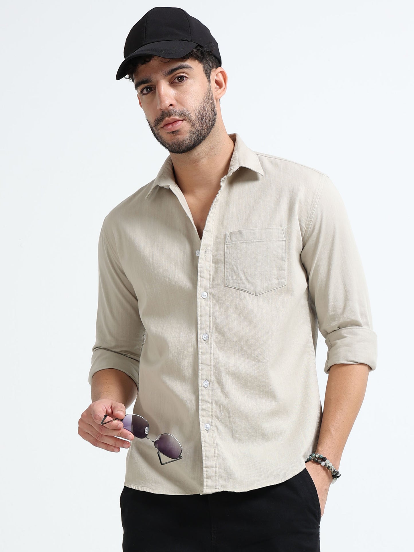 Beige Prime Solid Shirt