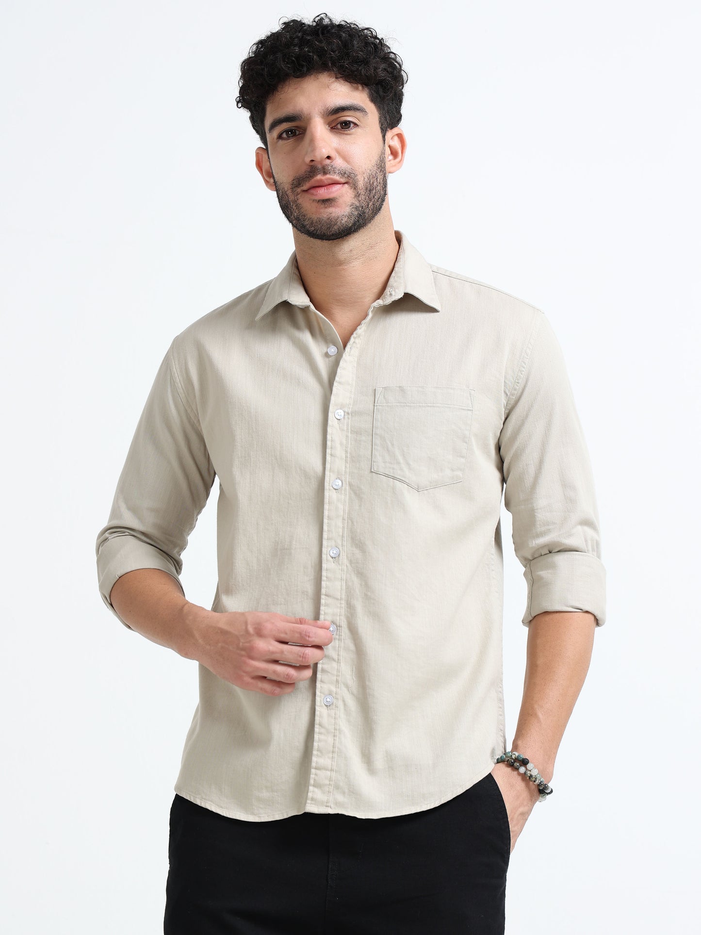 Beige Prime Solid Shirt