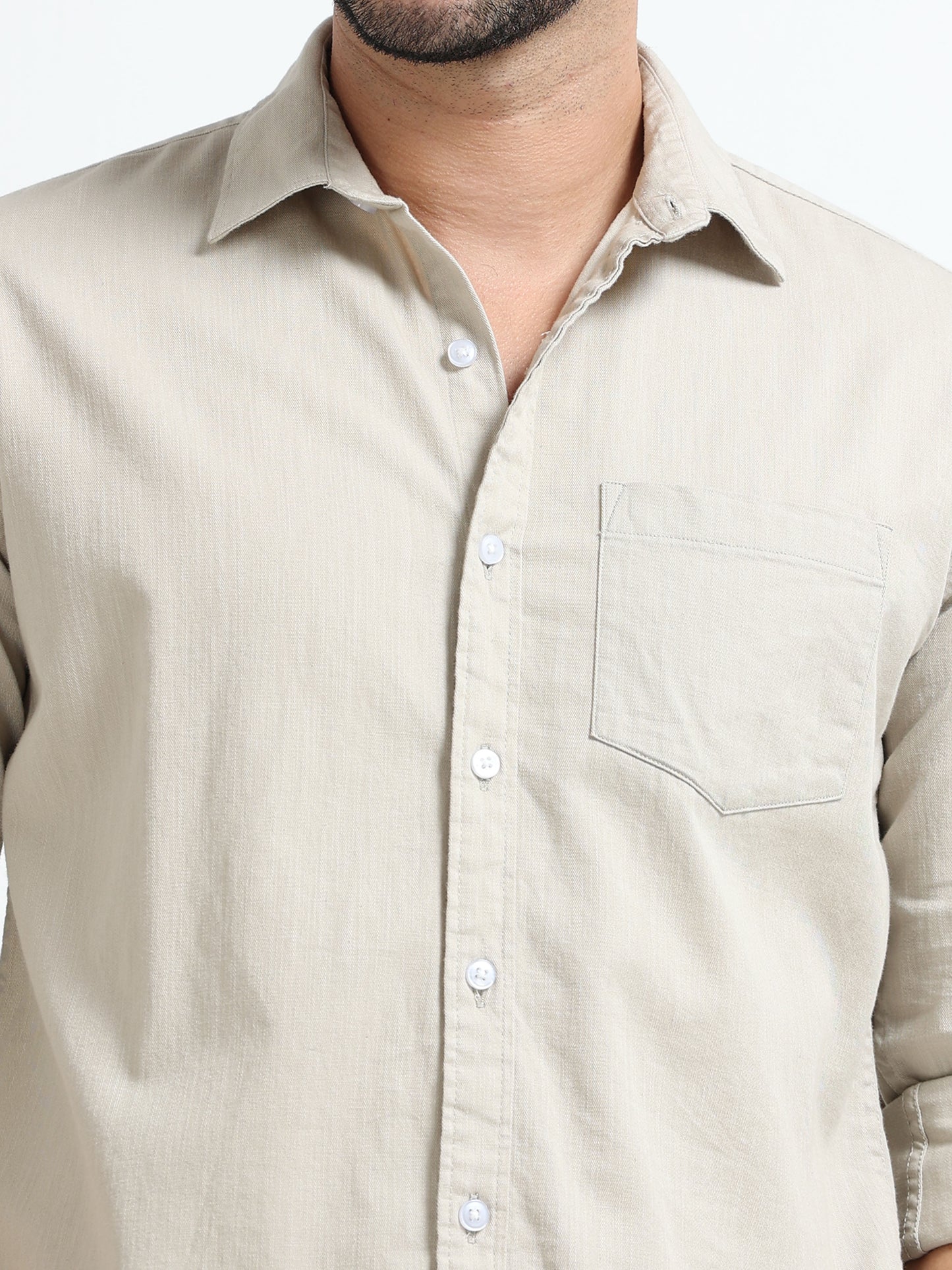 Beige Prime Solid Shirt