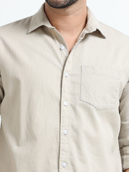 Beige Prime Solid Shirt