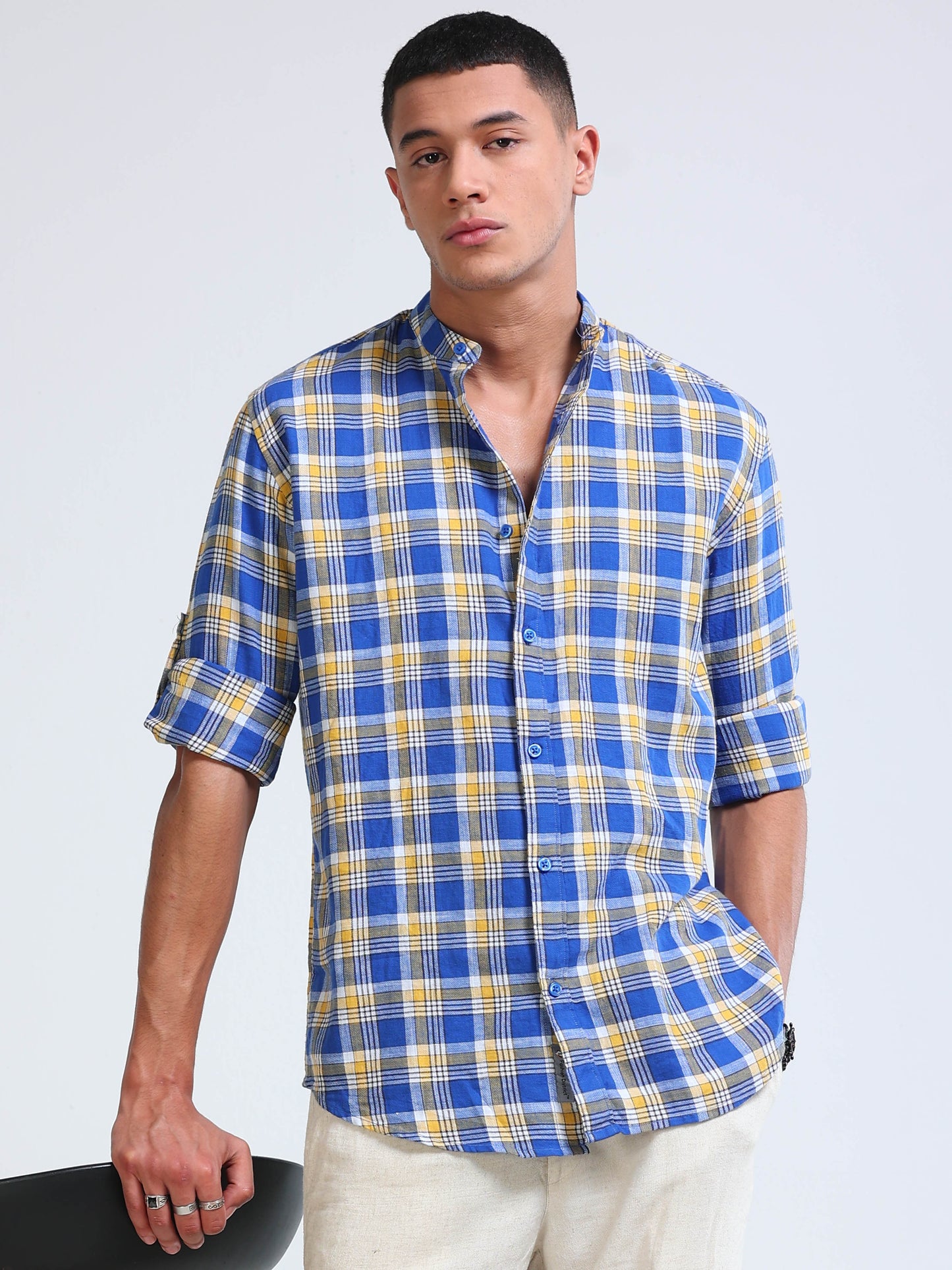Pacific Check Chinese Collar Shirt