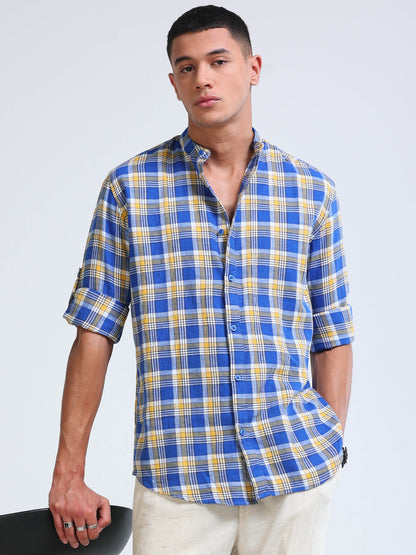 Pacific Check Chinese Collar Shirt