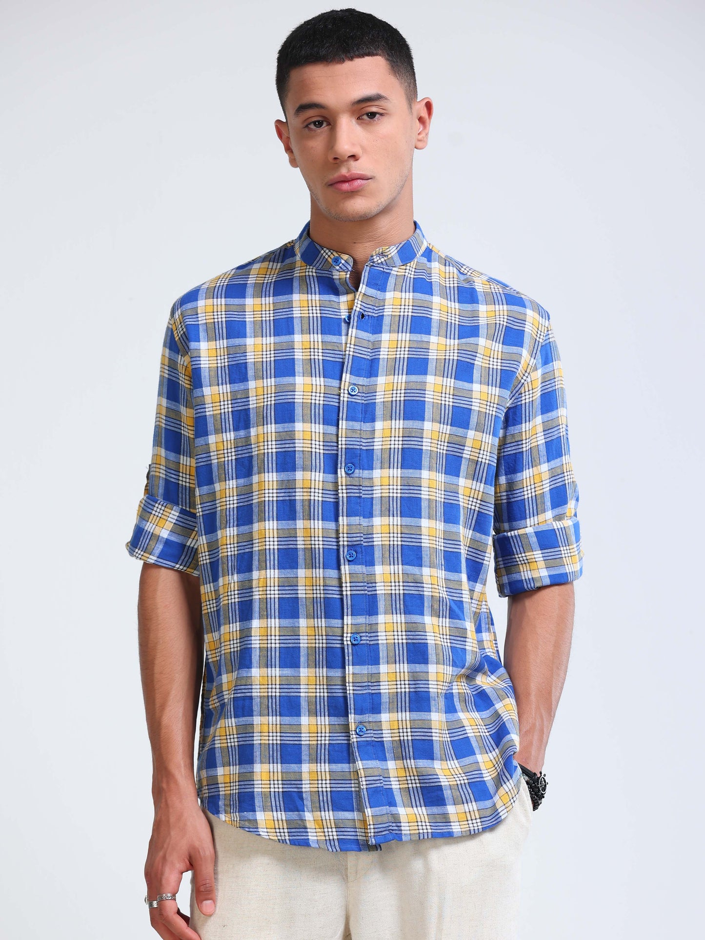 Pacific Check Chinese Collar Shirt