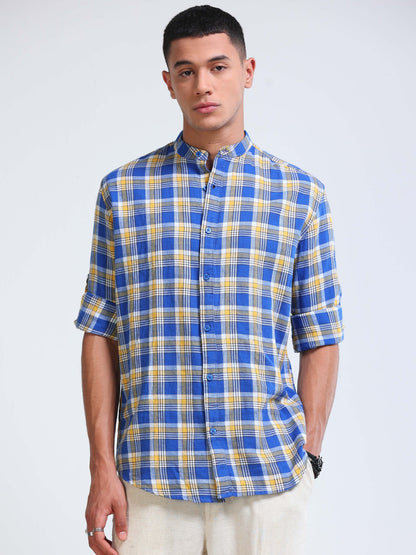 Pacific Check Chinese Collar Shirt