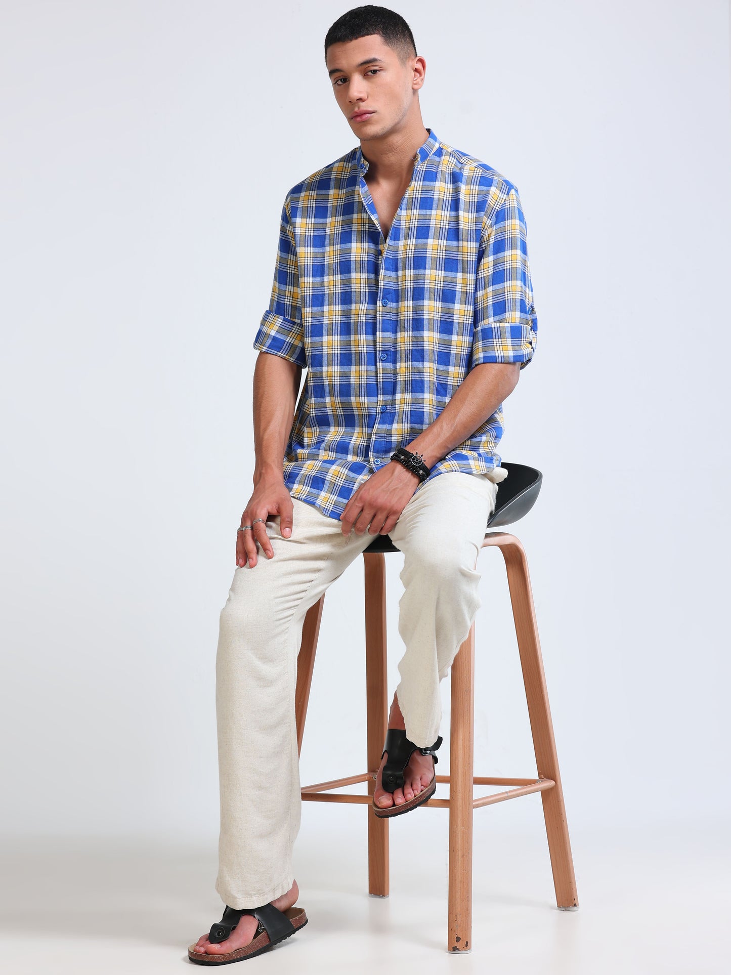 Pacific Check Chinese Collar Shirt
