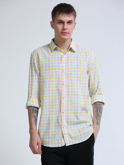 Men Lemon Tide Check Shirt