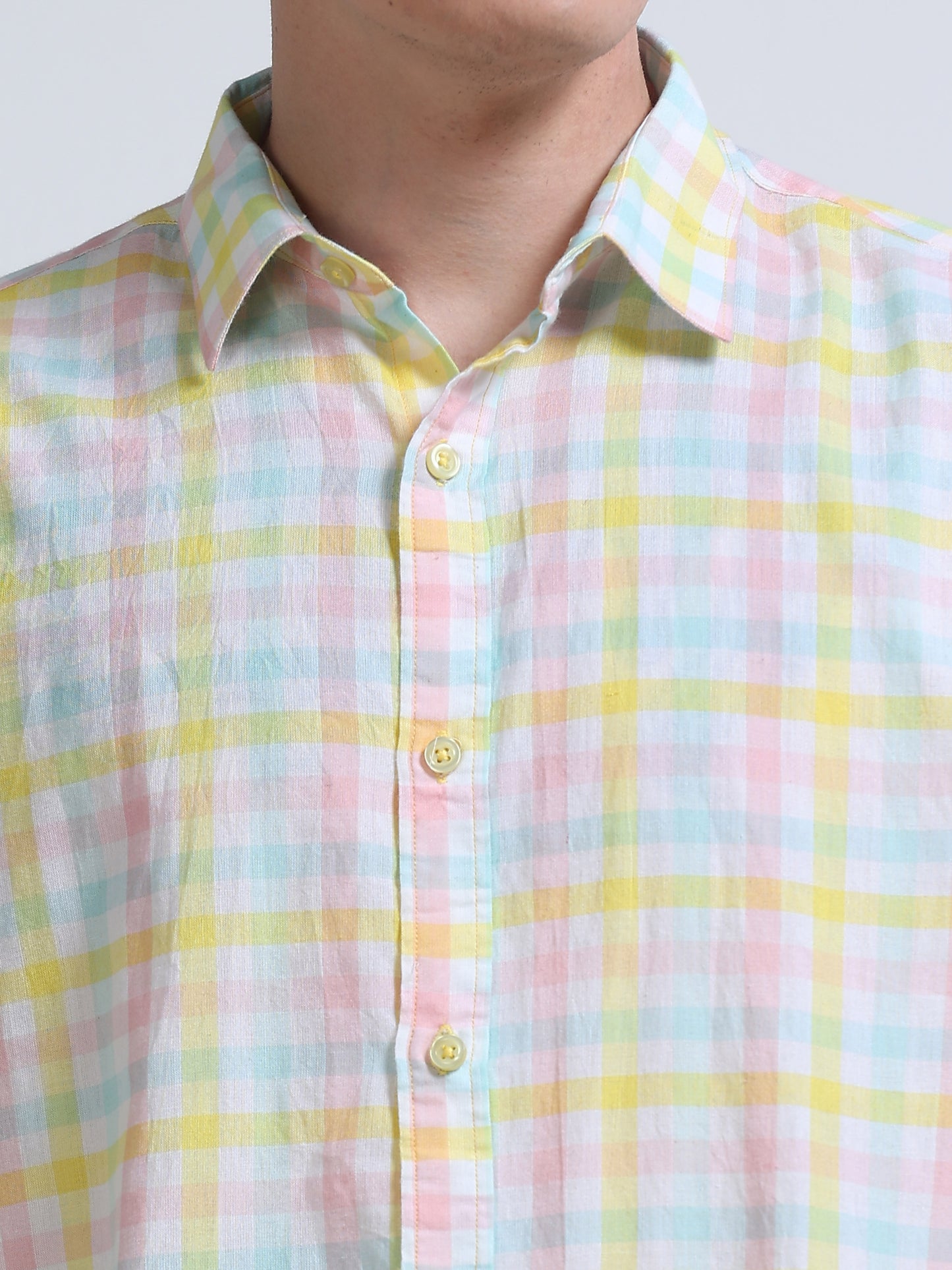 Men Lemon Tide Check Shirt