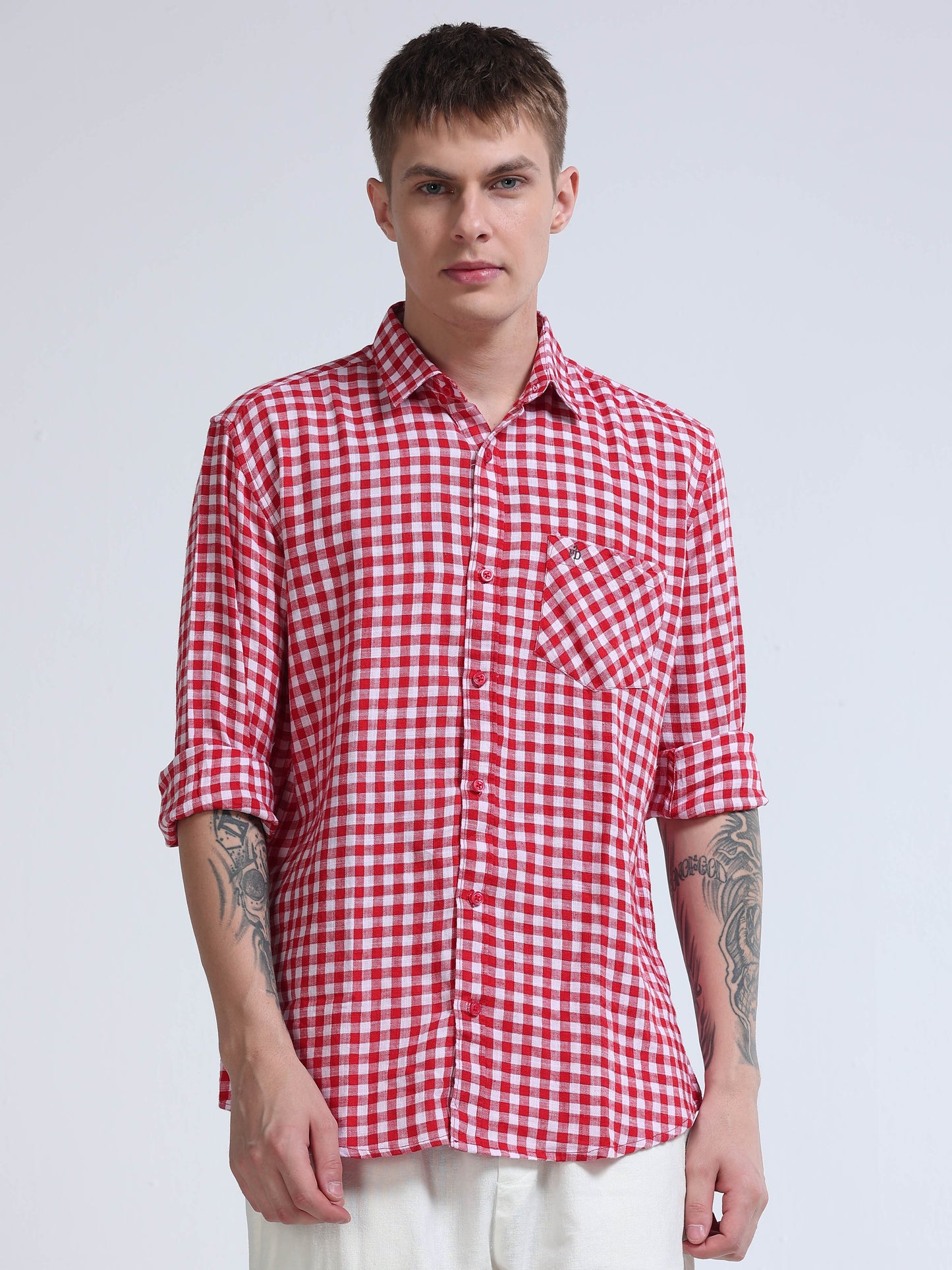 Men Ruby Check Shirt