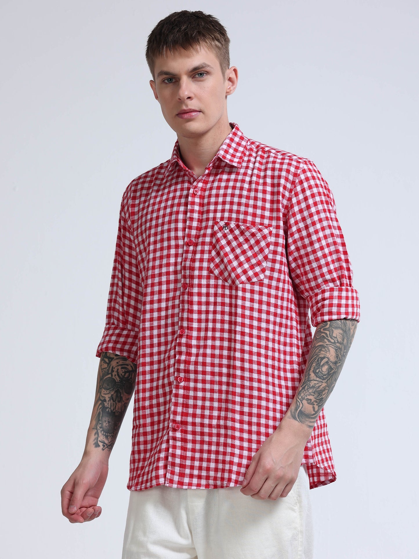 Men Ruby Check Shirt