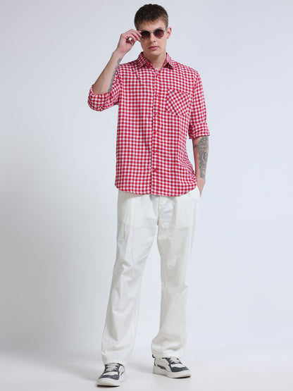 Men Ruby Check Shirt