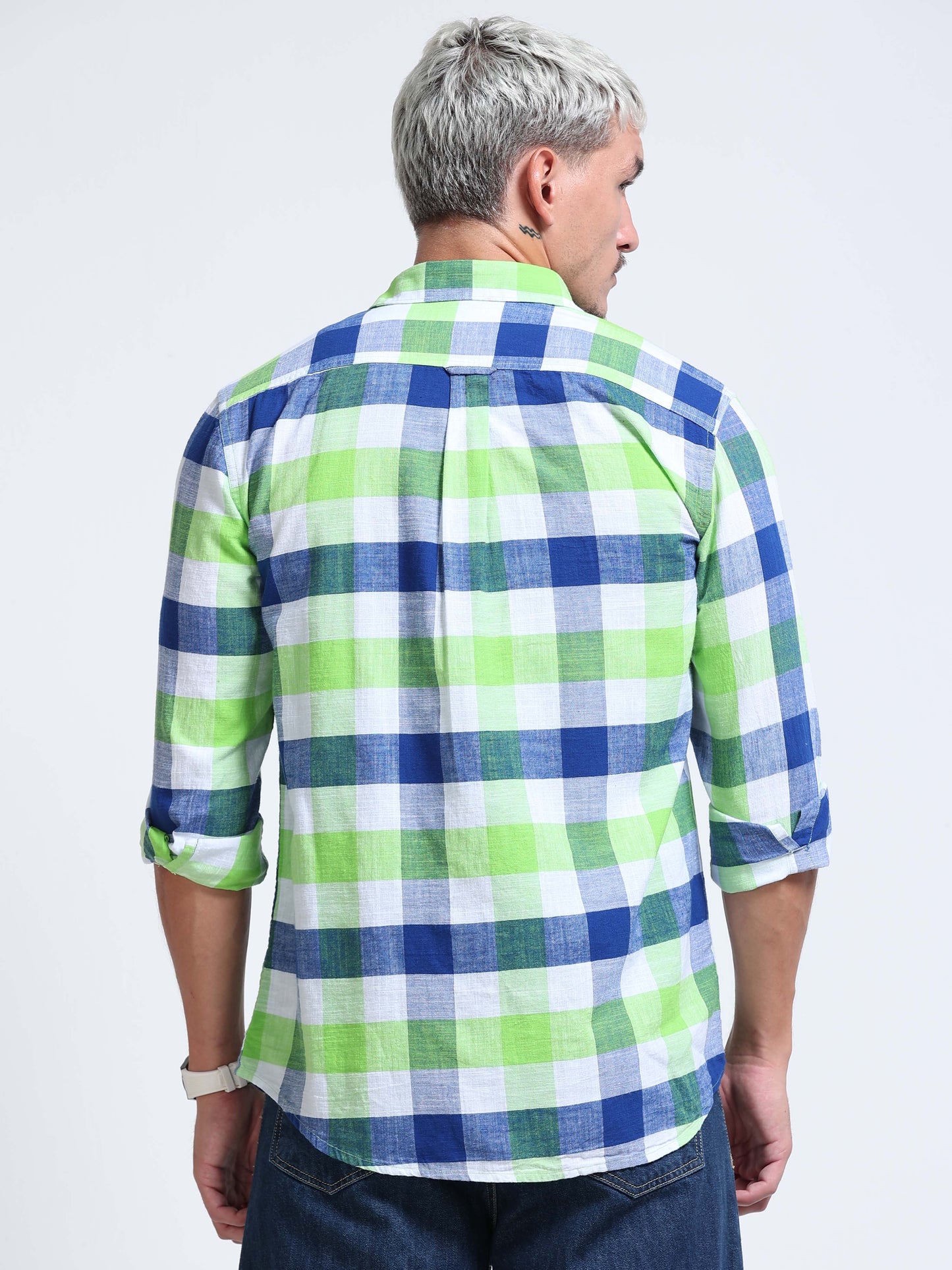 Capri Green Check Double Pocket Shirt
