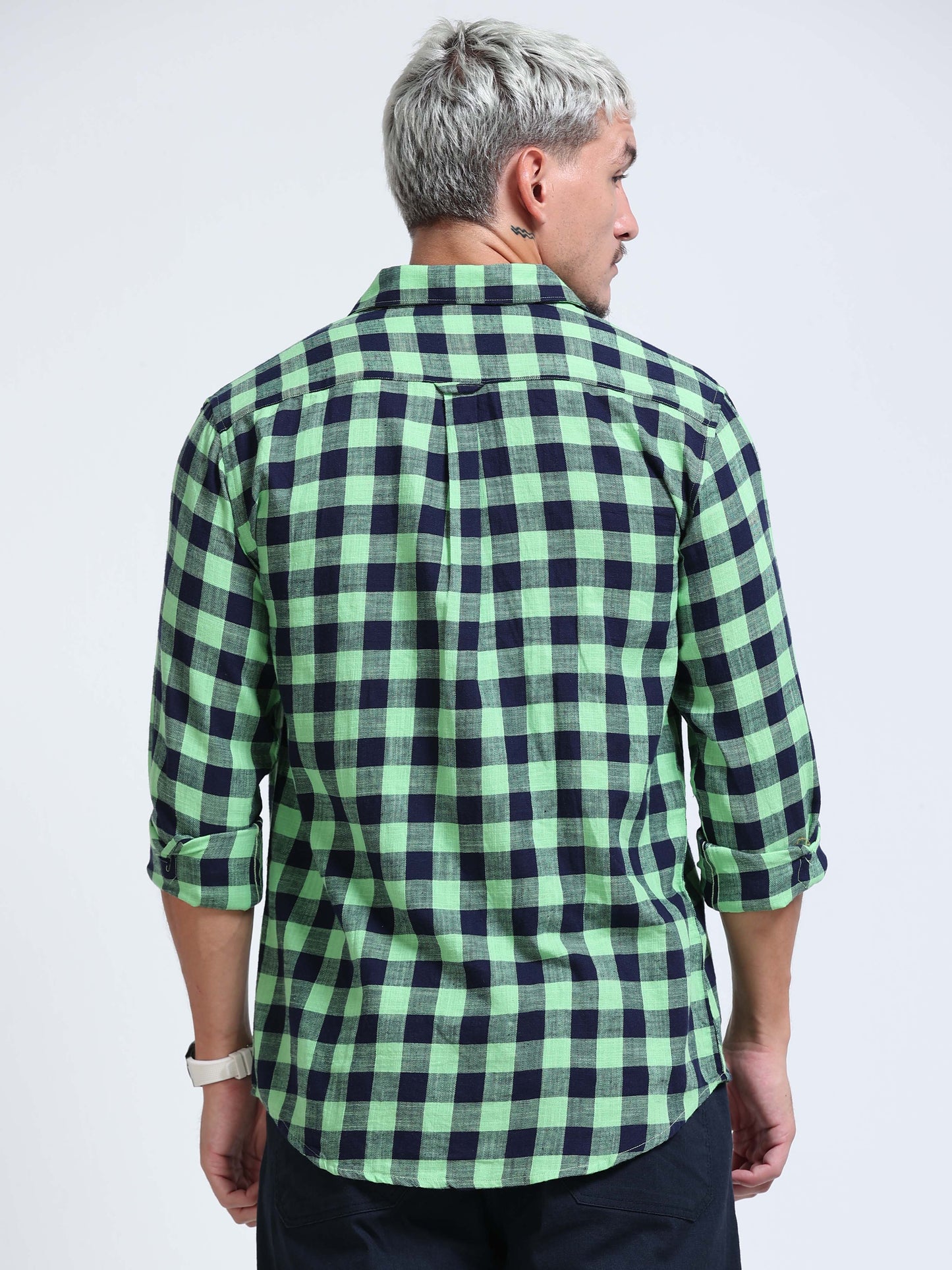 Men Green Horizon Check Shirt