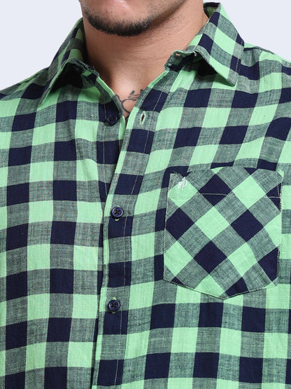 Men Green Horizon Check Shirt
