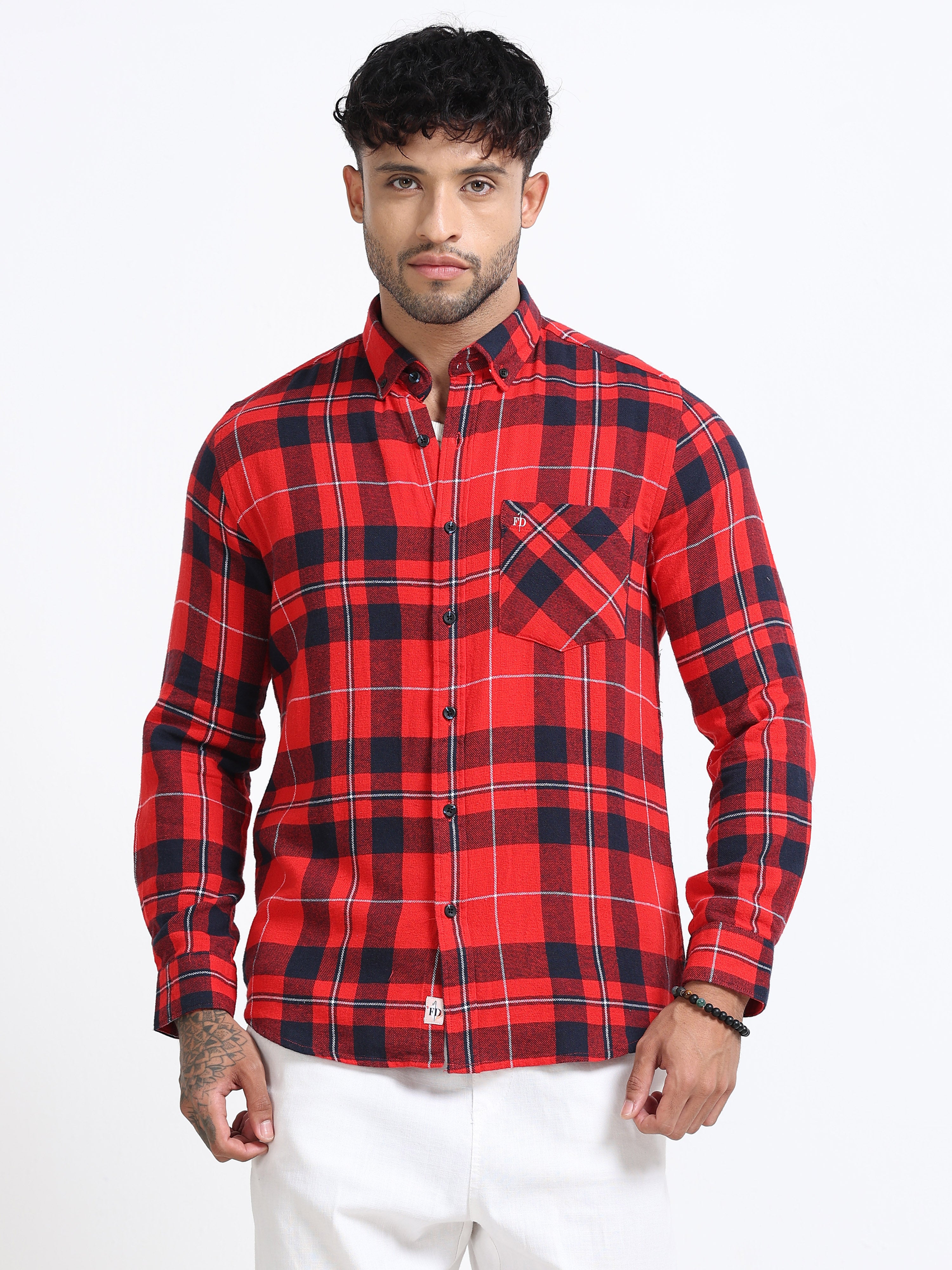 Red Hawk Grid Check Shirt
