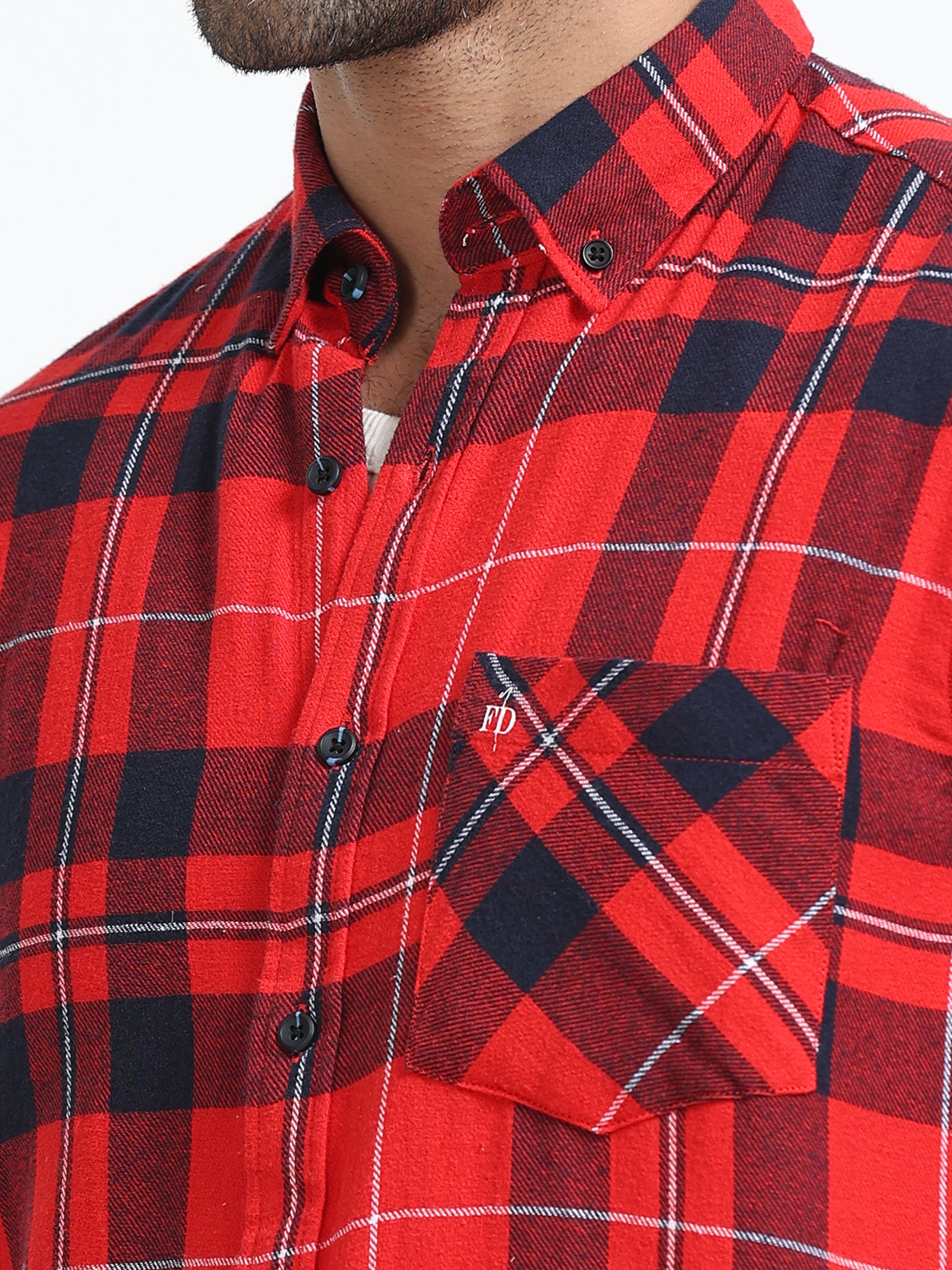 Red Hawk Grid Check Shirt