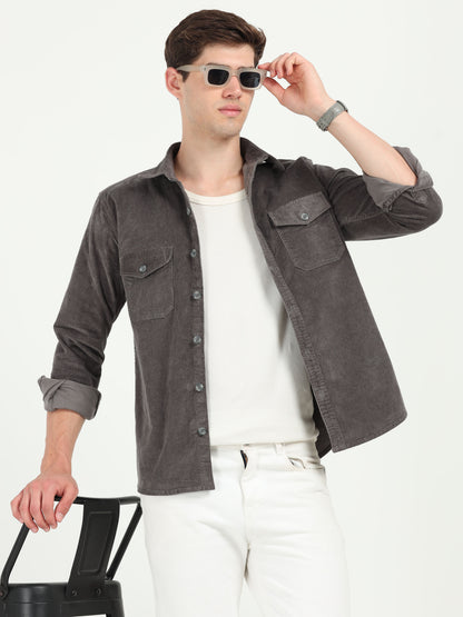 Grey Corduroy Shirt