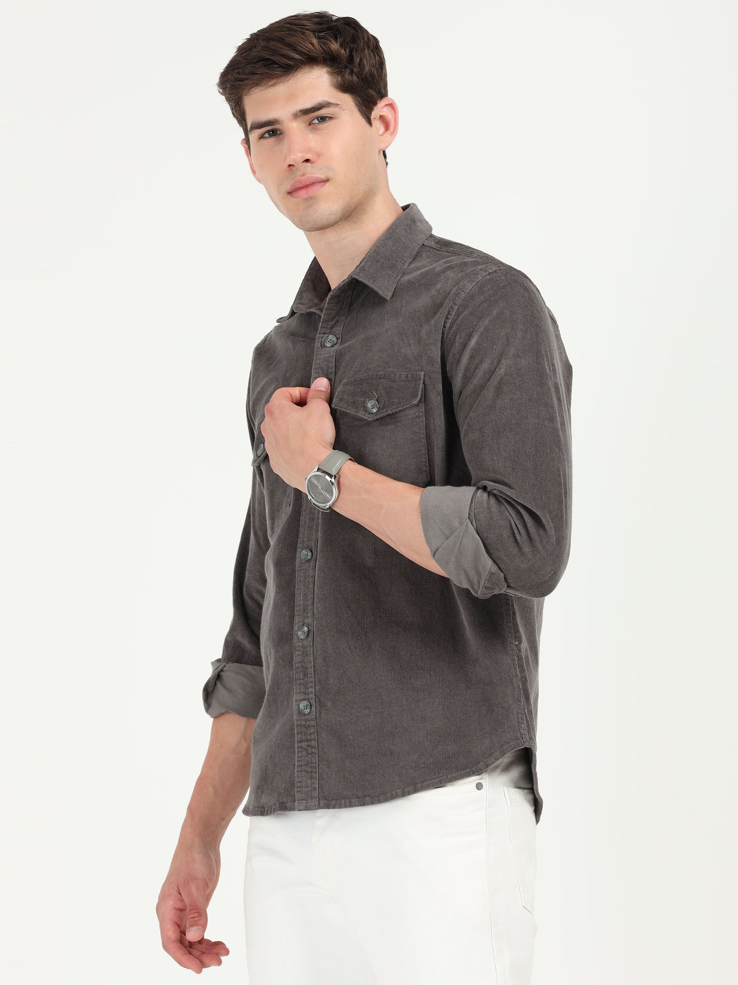 Grey Corduroy Shirt