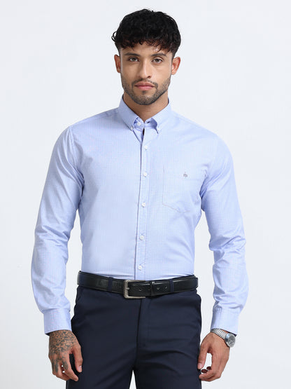 Ice Blue Micro-Check Shirt