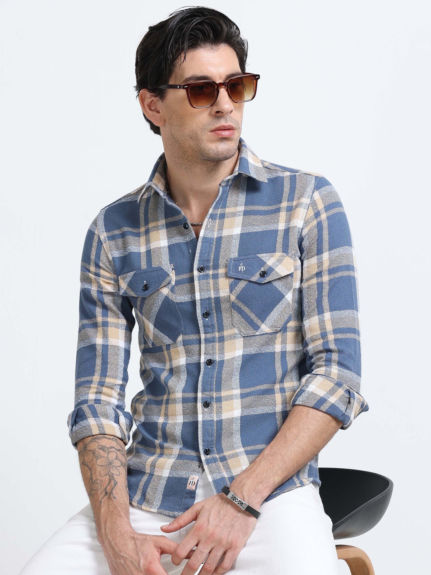 Midnight Navy Check