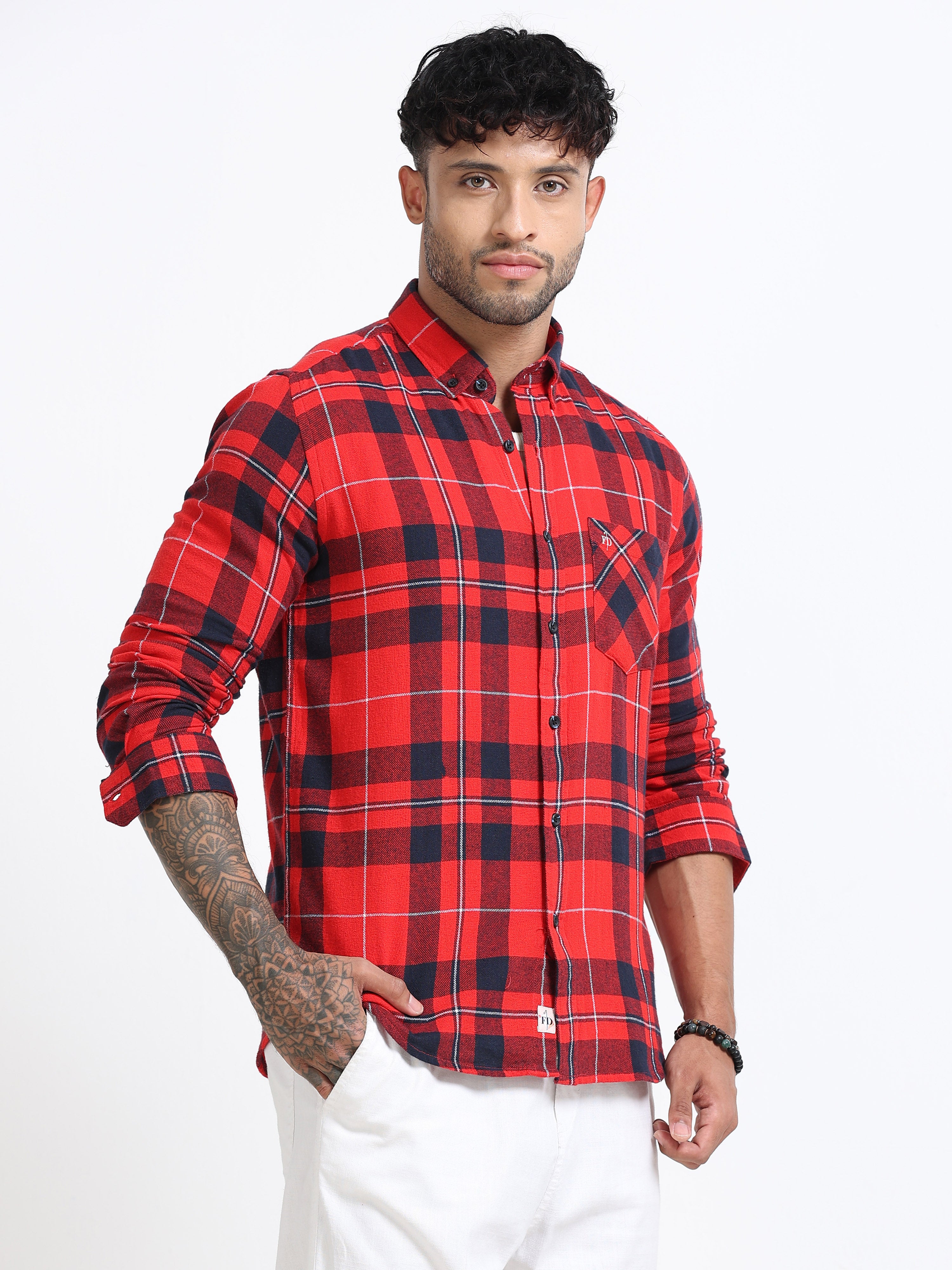 Red Hawk Grid Check Shirt