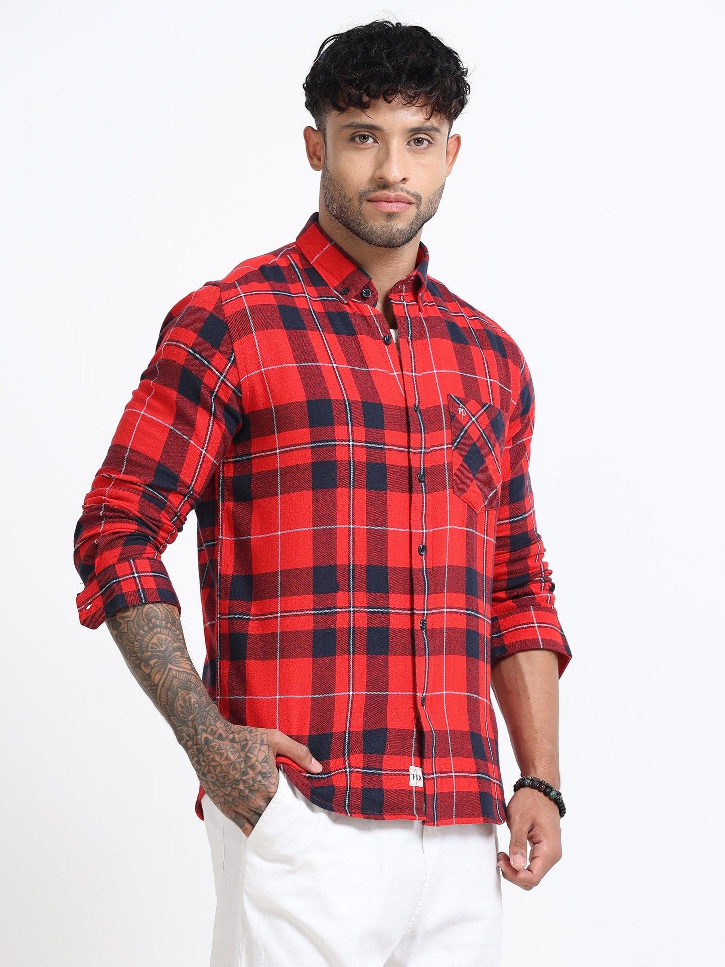 Red Hawk Grid Check Shirt