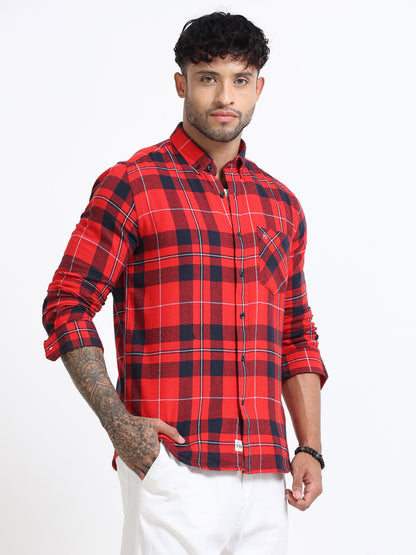 Red Hawk Grid Check Shirt