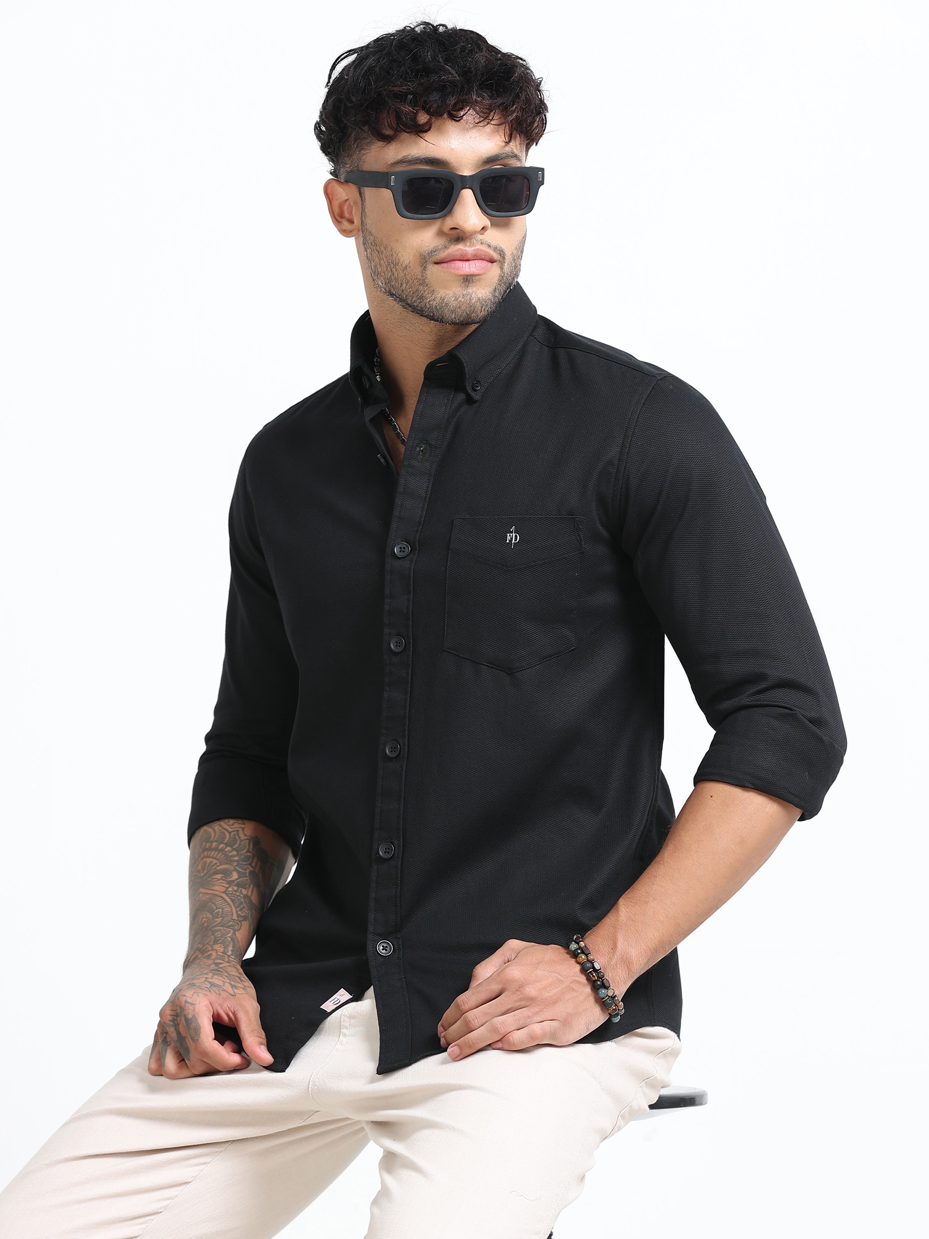 Stealth Black Casual Shirt