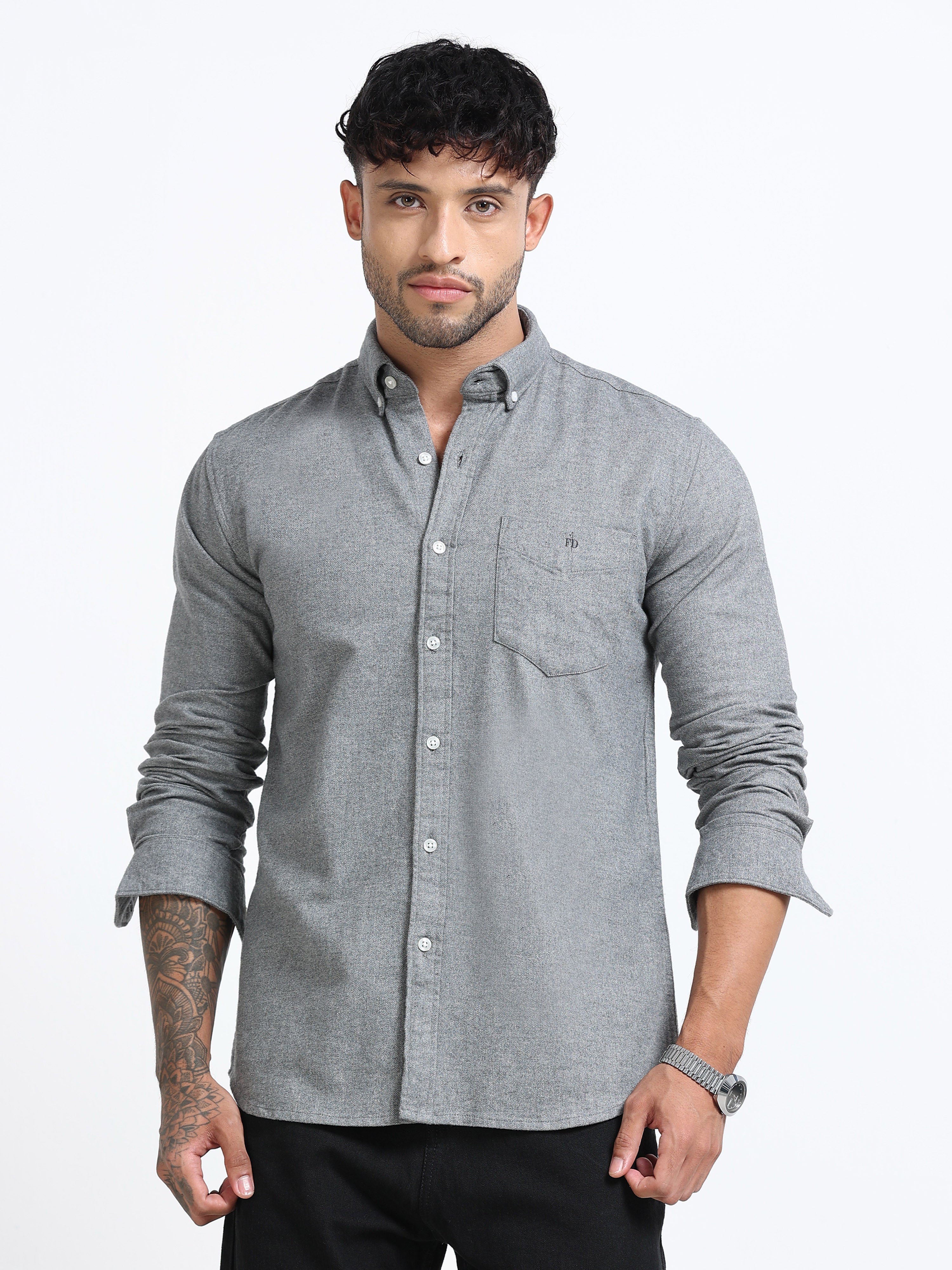 Titan Grey Solid Shirt